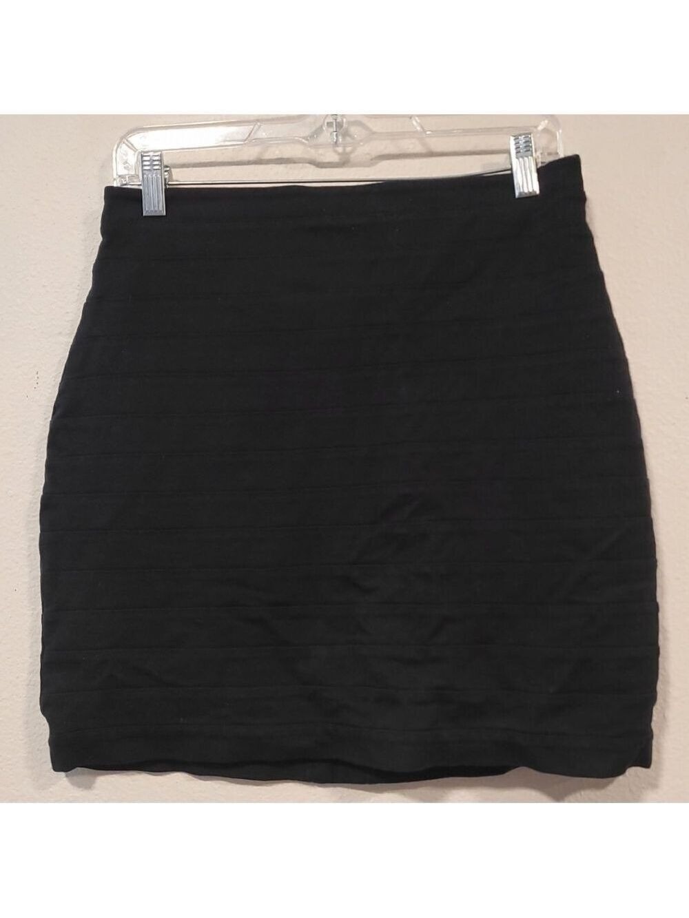 Express Black Ruched Pencil Mini Skirt for Work